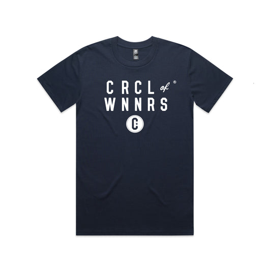 CRCL OF WNNRS Stacked Logo Tee (NAVY)