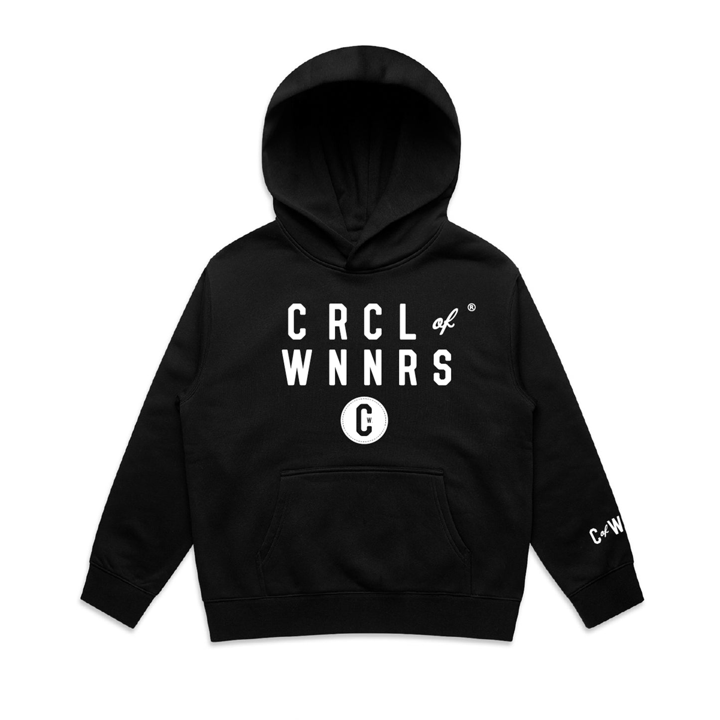 KIDS - CRCL OF WNNRS Stacked Logo Hoodie (BLACK)